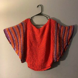 GABANI Adult Women's Tank Top Poncho - Red, Orange & Purple - Size Medium